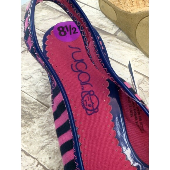 NEW WOMEN SUGAR  Pink Plaid Wedge Heels Size 8.5 M New - Picture 5 of 12